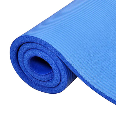 BalanceFrom  1" Extra Thick Exercise Yoga Mat with Carrying Strap, Blue (Used) - VMInnovations