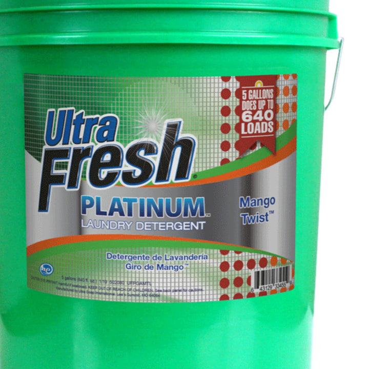Ultra Fresh 3X Platinum Laundry Detergent, Up to 640 Loads, Mango Twist, 5 Gal - VMInnovations