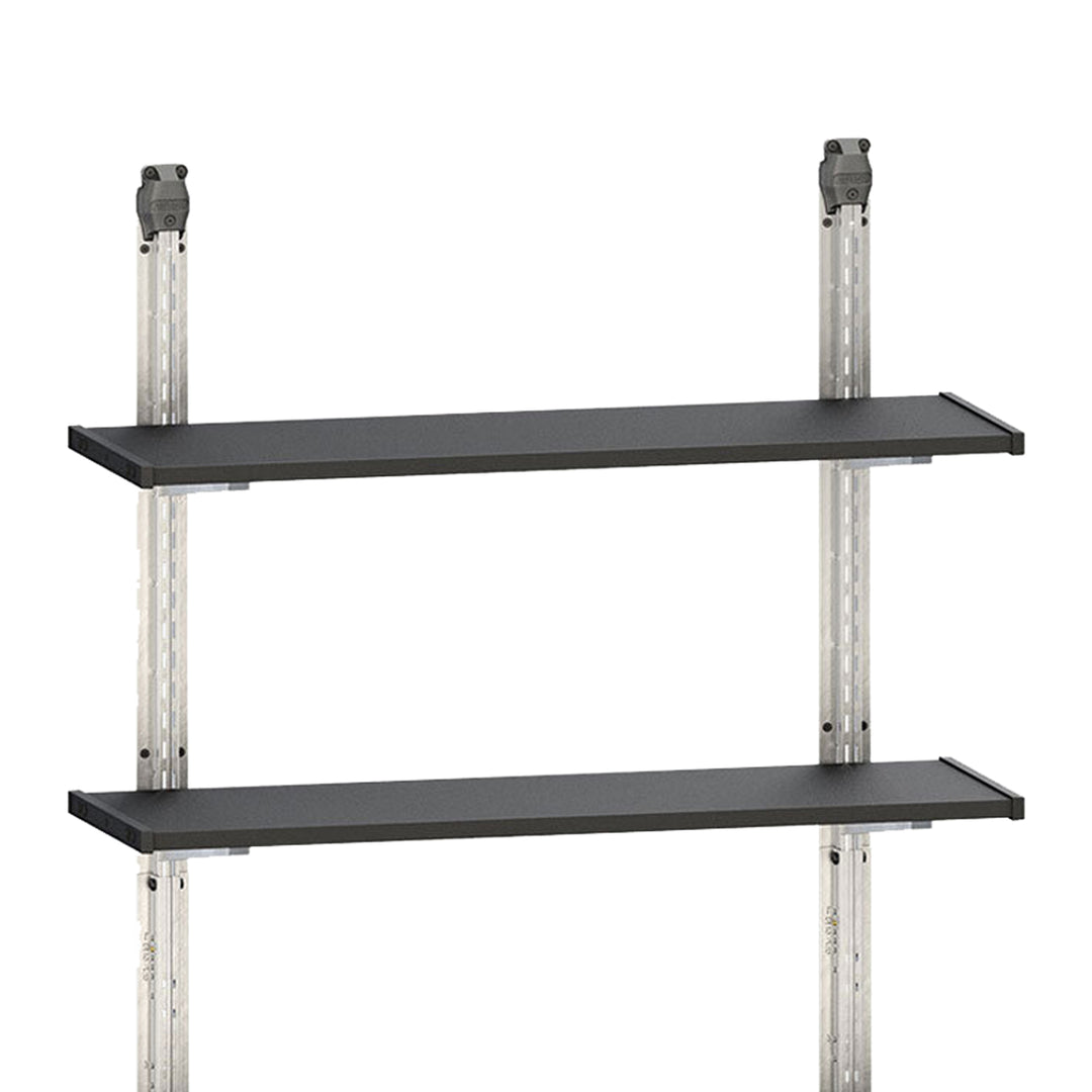 Keter 40 Inch All Weather Steel Reinforced Utility Storage Shed Shelf Kit, Black - VMInnovations