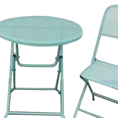Four Seasons Courtyard Foldable 3pc Steel Bistro Dining Set, Blue (Open Box) - VMInnovations