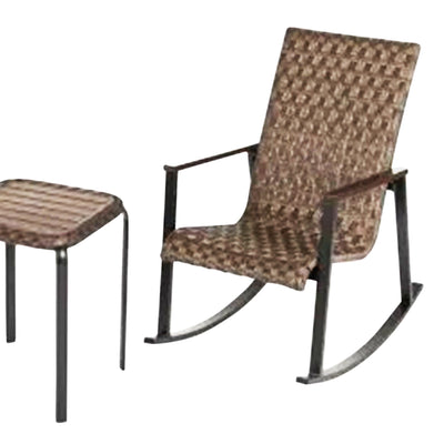 Four Seasons Courtyard Bayside 3 Piece All Weather Woven Wicker Chat Set, Brown