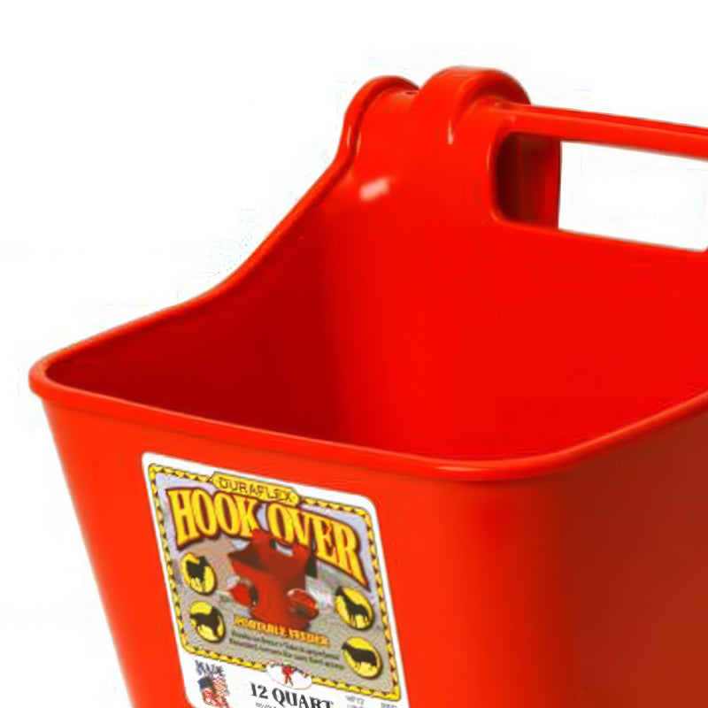 Little Giant 12 Quart Mountable Livestock & Pet Hook Over Bucket Feeder, Red