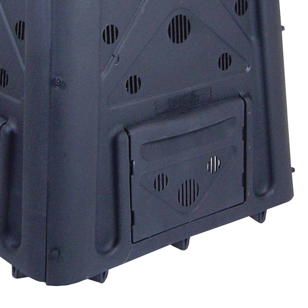 65 Gallon Capacity Compost Bin with Lift Off Lid and 4 Door Access, Black (Used)