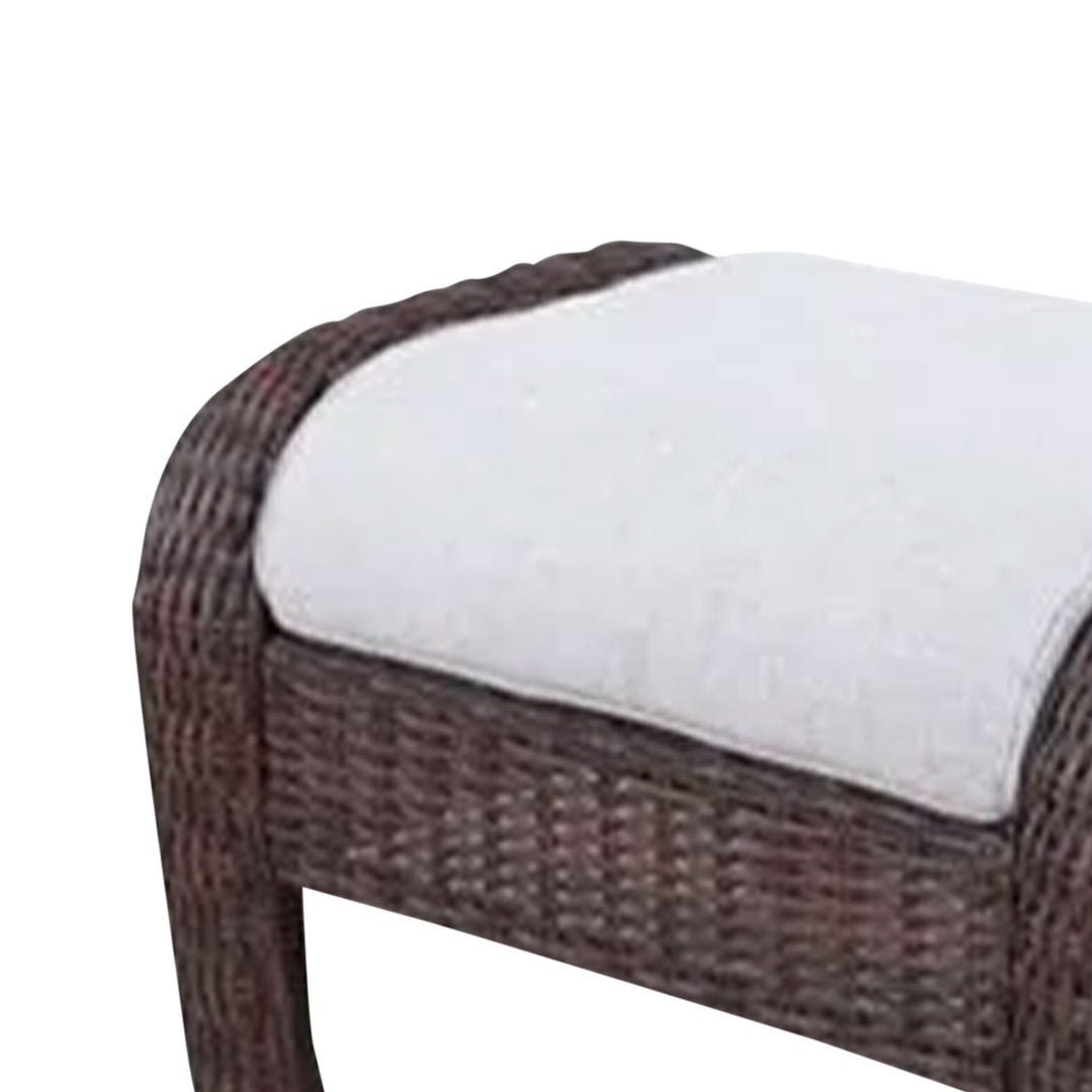 Four Seasons Courtyard Montego Bay Set of 2 Ottomans with Ivory Olefin Cushions - VMInnovations