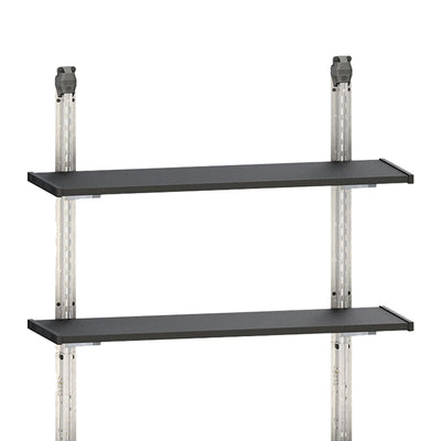 Keter 40 Inch Steel Reinforced Utility Storage Shed Shelf Kit, Black (Open Box) - VMInnovations