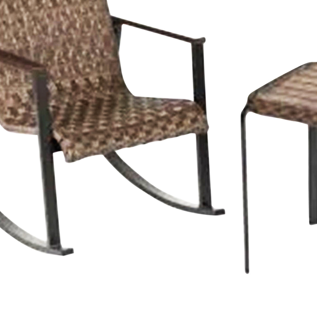 Four Seasons Bayside 3 Piece All Weather Woven Wicker Chat Set, Brown (Open Box)