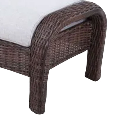 Four Seasons Courtyard Montego Bay Set of 2 Ottomans with Ivory Olefin Cushions - VMInnovations