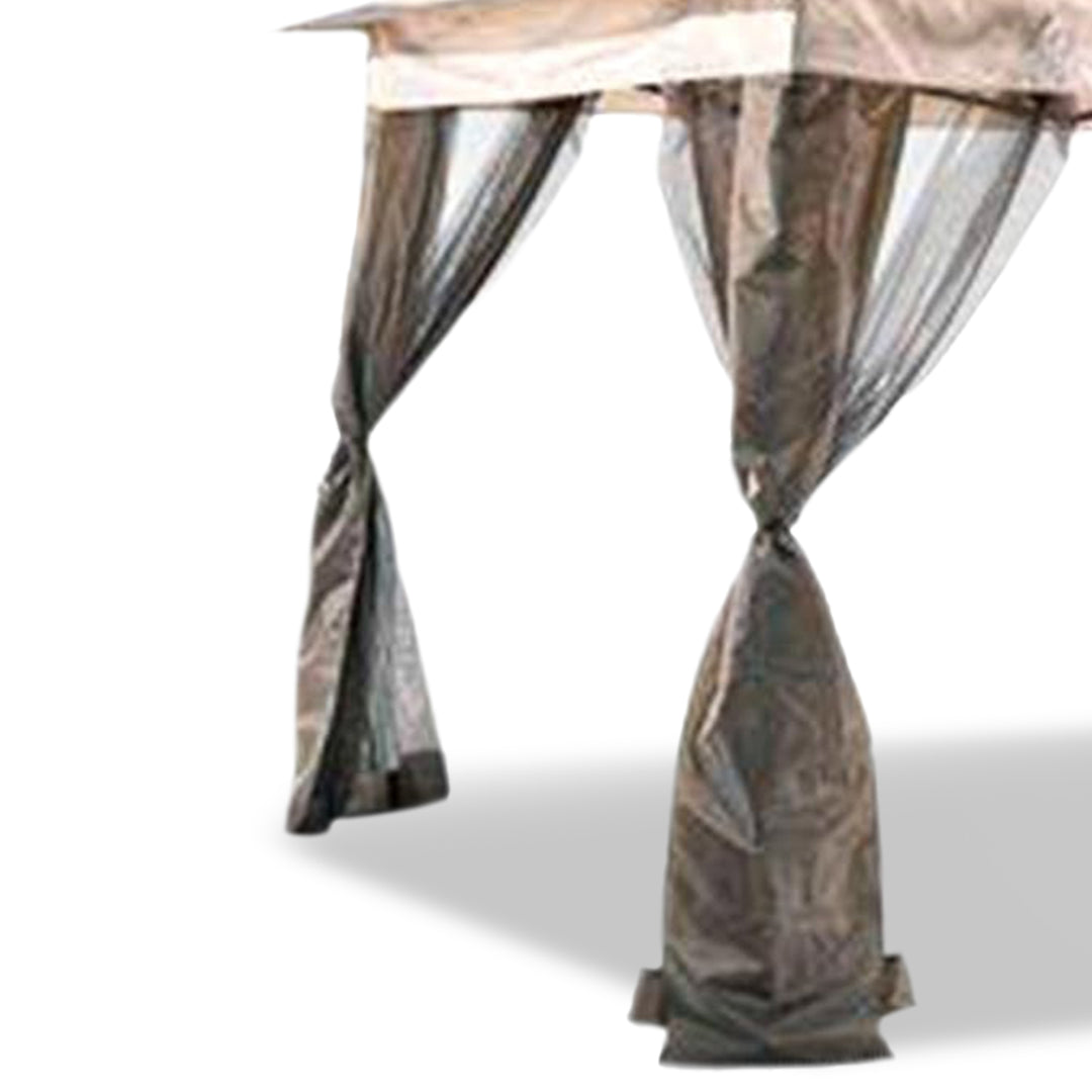 Four Seasons Courtyard 10 x 10’ Steel Frame Pop Up Pagoda Gazebo, Brown/Black - VMInnovations