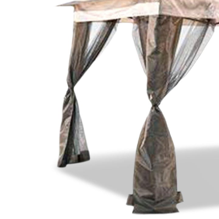 Four Seasons Courtyard 10 x 10’ Steel Frame Pop Up Pagoda Gazebo, Brown/Black - VMInnovations