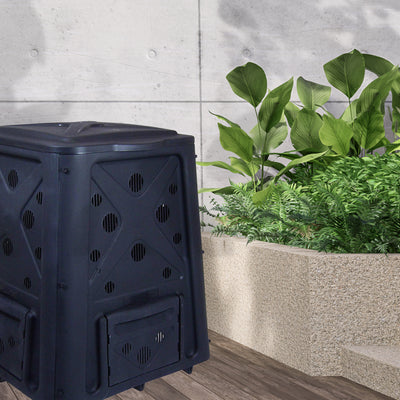 Redmon 65 Gal Capacity Compost Bin w/ Lift Off Lid and 4 Door Access (For Parts) - VMInnovations