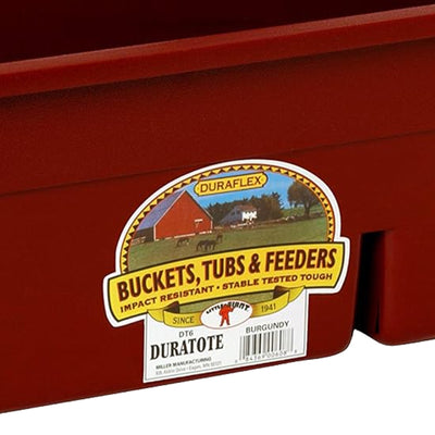 Little Giant DuraTote Plastic Box Organizer w/2 Compartments & Handle, Burgundy - VMInnovations