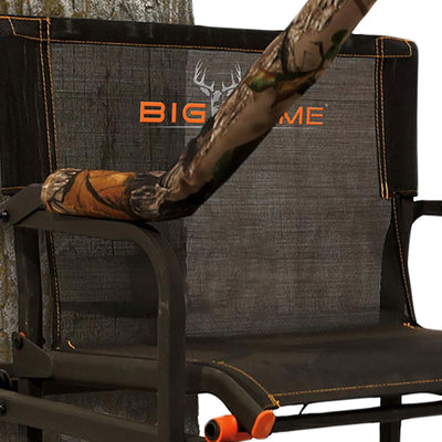 Big Game XL 17.5' Ladder Treestand with Flip-Back Seat and Rail, Black(Open Box) - VMInnovations