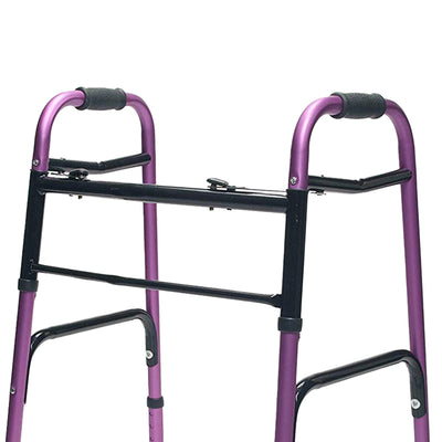 Lumex Everyday Adult Walker Walking Aid with 5" Front Wheels & Glide Tips, Plum