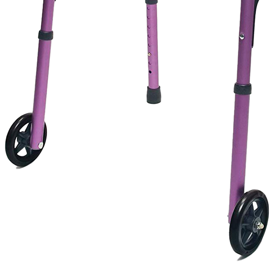 Lumex Everyday Adult Walker Walking Aid with 5" Wheels & Glide Tips (Open Box)