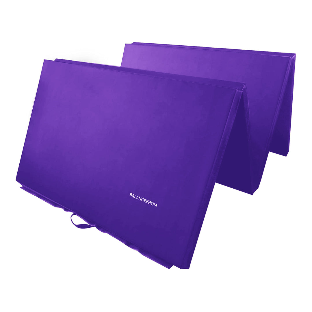 BalanceFrom 4' x 8' x 2" All Purpose Folding Fitness Gymnastics Gym Mat, Purple