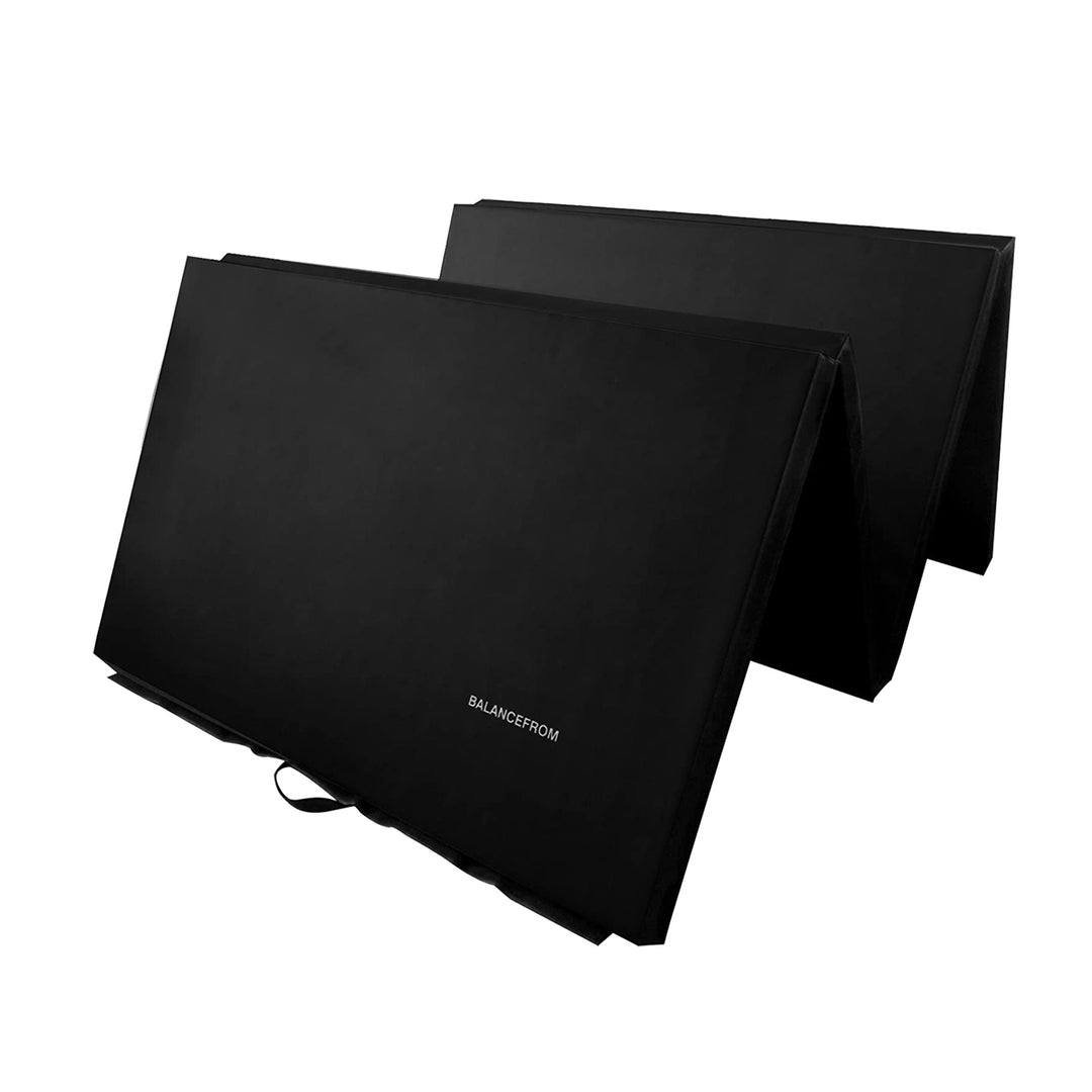 BalanceFrom Fitness 120" x 48" Exercise Mat & Adjustable Gymnastics Bar, Black