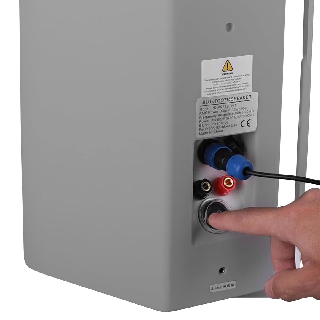 Pyle 6.5" Wireless Bluetooth Wall Mount Speaker, Indoor/Outdoor, Gray (Open Box)