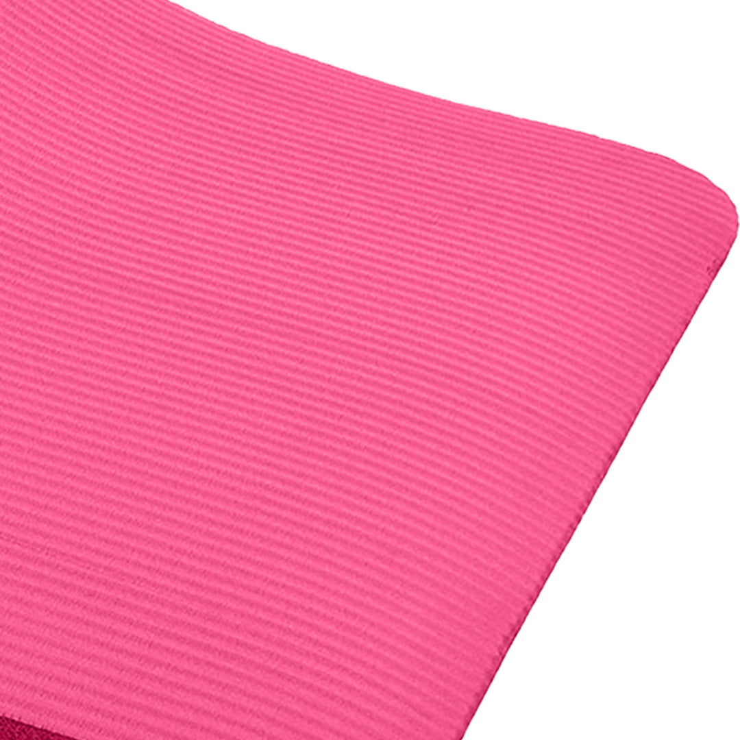 BalanceFrom GoCloud 1" Extra Thick Exercise Yoga Mat with Carrying Strap, Pink