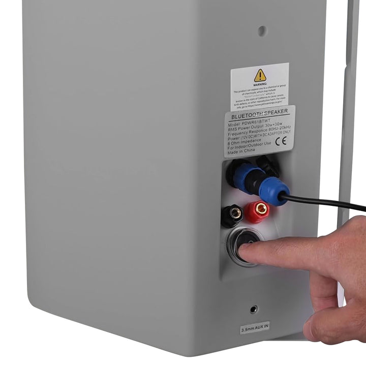 Pyle 6.5" Wireless Bluetooth Wall Mount Speaker System Indoor Outdoor Use(Used)