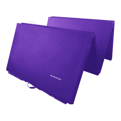 BalanceFrom 4' x 6' x 2" All Purpose Folding Fitness Gymnastics Gym Mat, Purple