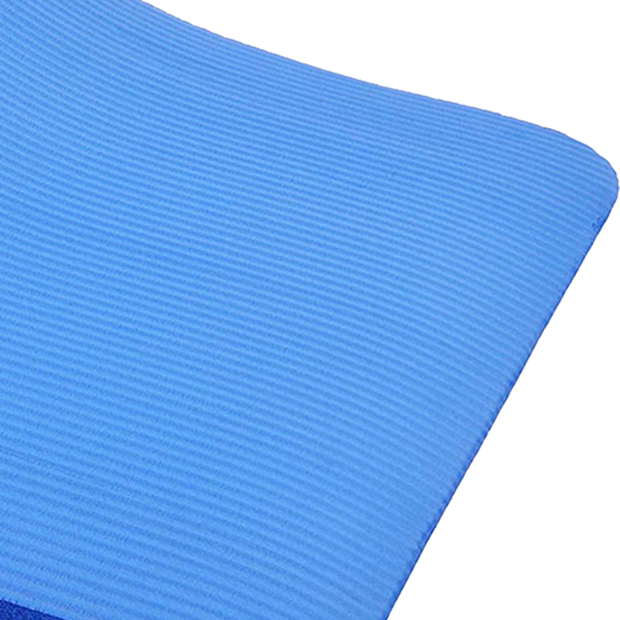 BalanceFrom  1" Extra Thick Exercise Yoga Mat with Carrying Strap, Blue (Used) - VMInnovations