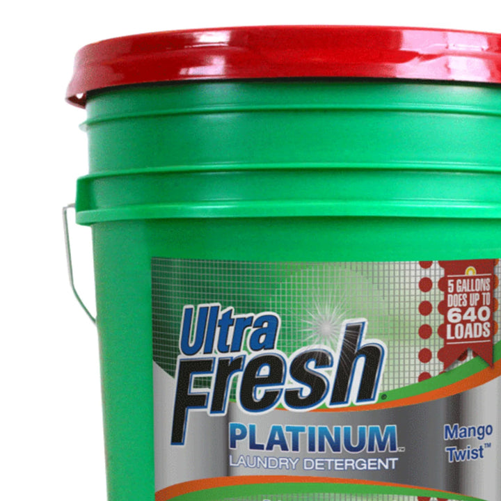 Ultra Fresh 3X Platinum Laundry Detergent, Up to 640 Loads, Mango Twist, 5 Gal