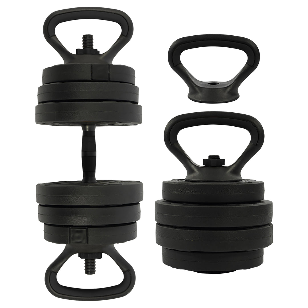 Fitvids 4 in 1 Adjustable Dumbbell Set, 60lbs Free Weights Set with Connector - VMInnovations