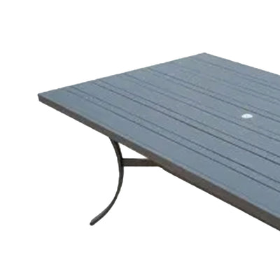 Four Seasons Courtyard Tuscany 72 x 39" Aluminum Dining Table, Black (Used) - VMInnovations