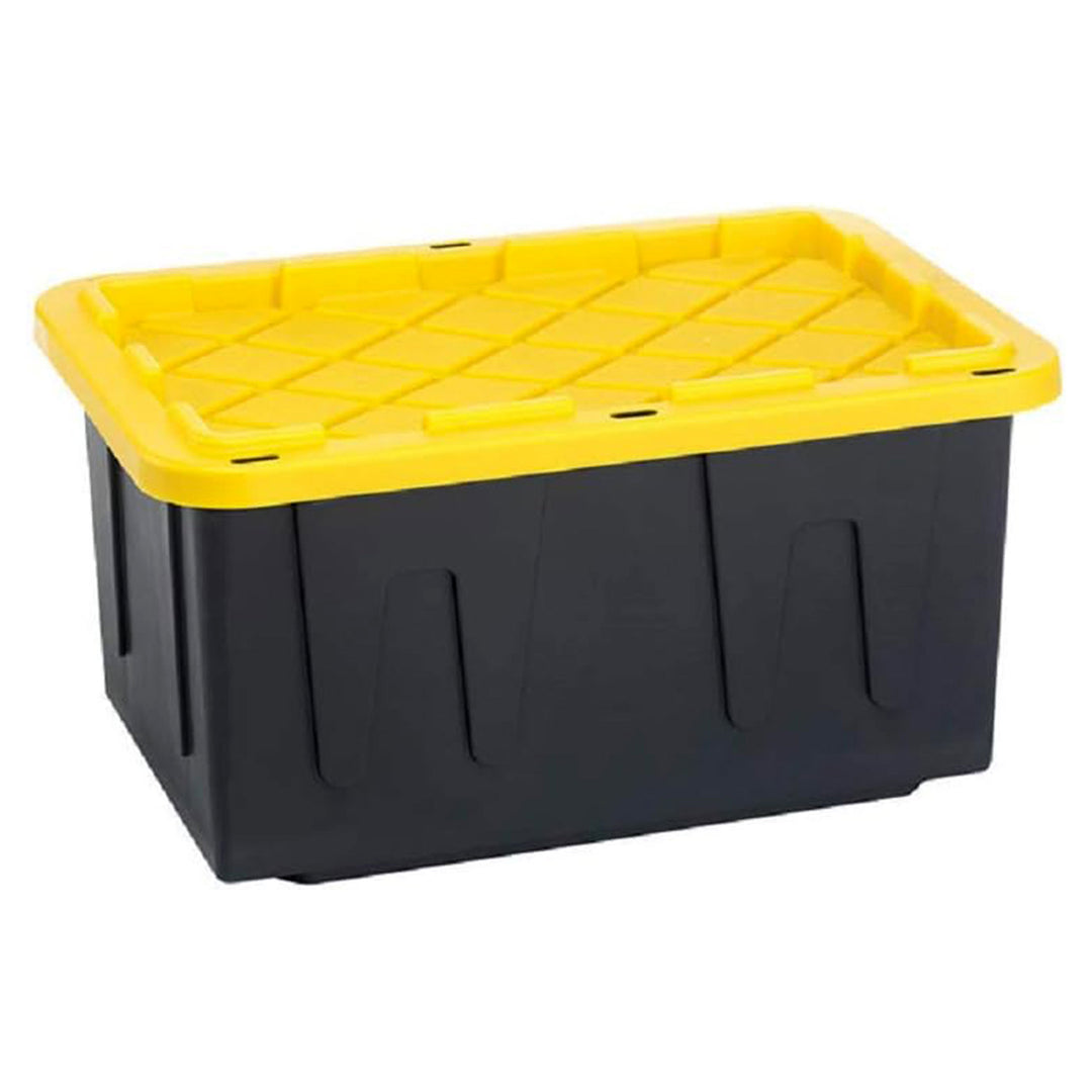 Homz Durabilt 27 Gallon Stackable Home Storage Container Lidded Tote Bin, 4 Pack