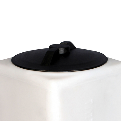 Norwesco 5 Gallon Square Total Drain Tank for Patio, Lawn, and Garden, White