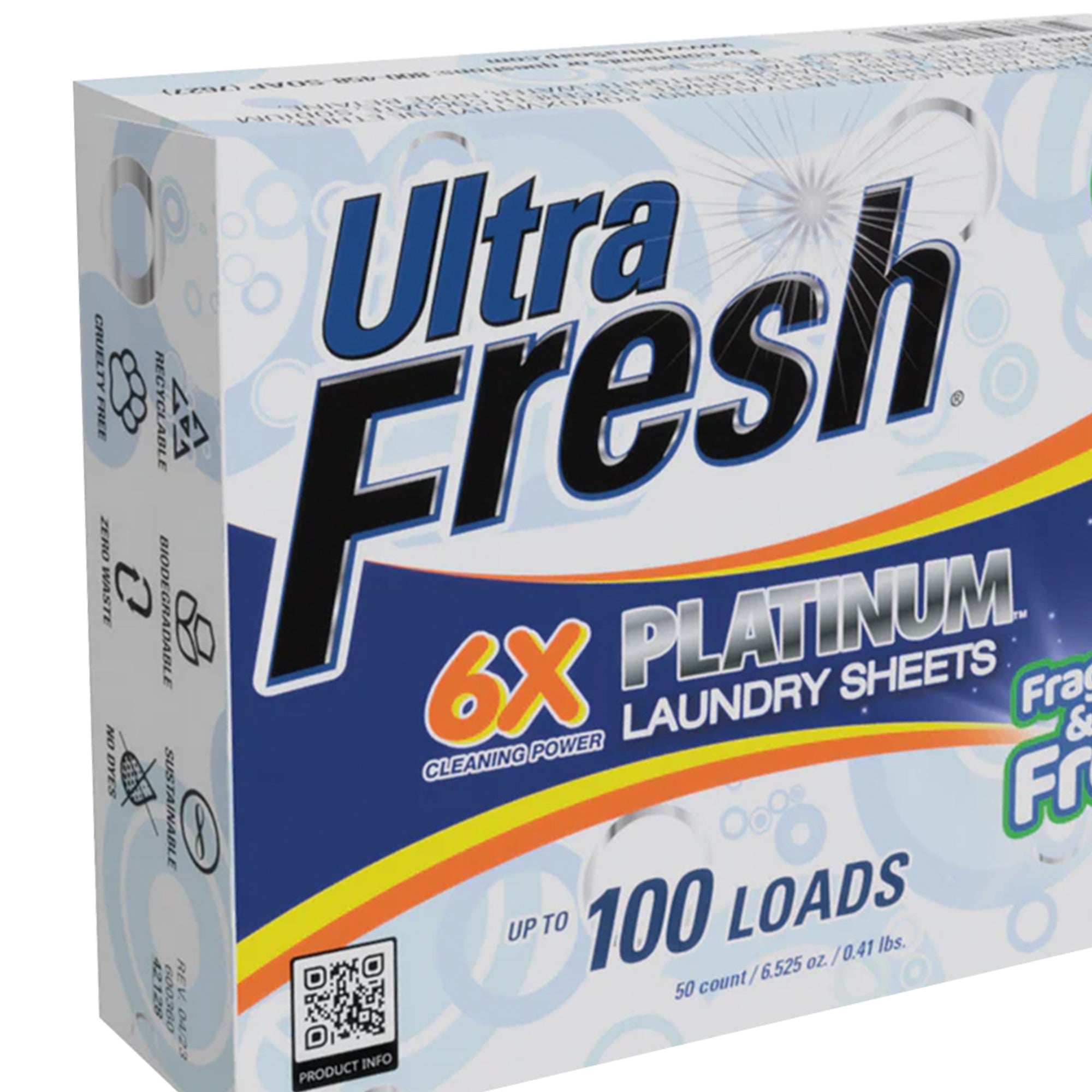 Ultra Fresh 6X Platinum Laundry Detergent & Laundry Sheets, Fragrance & Dye Free