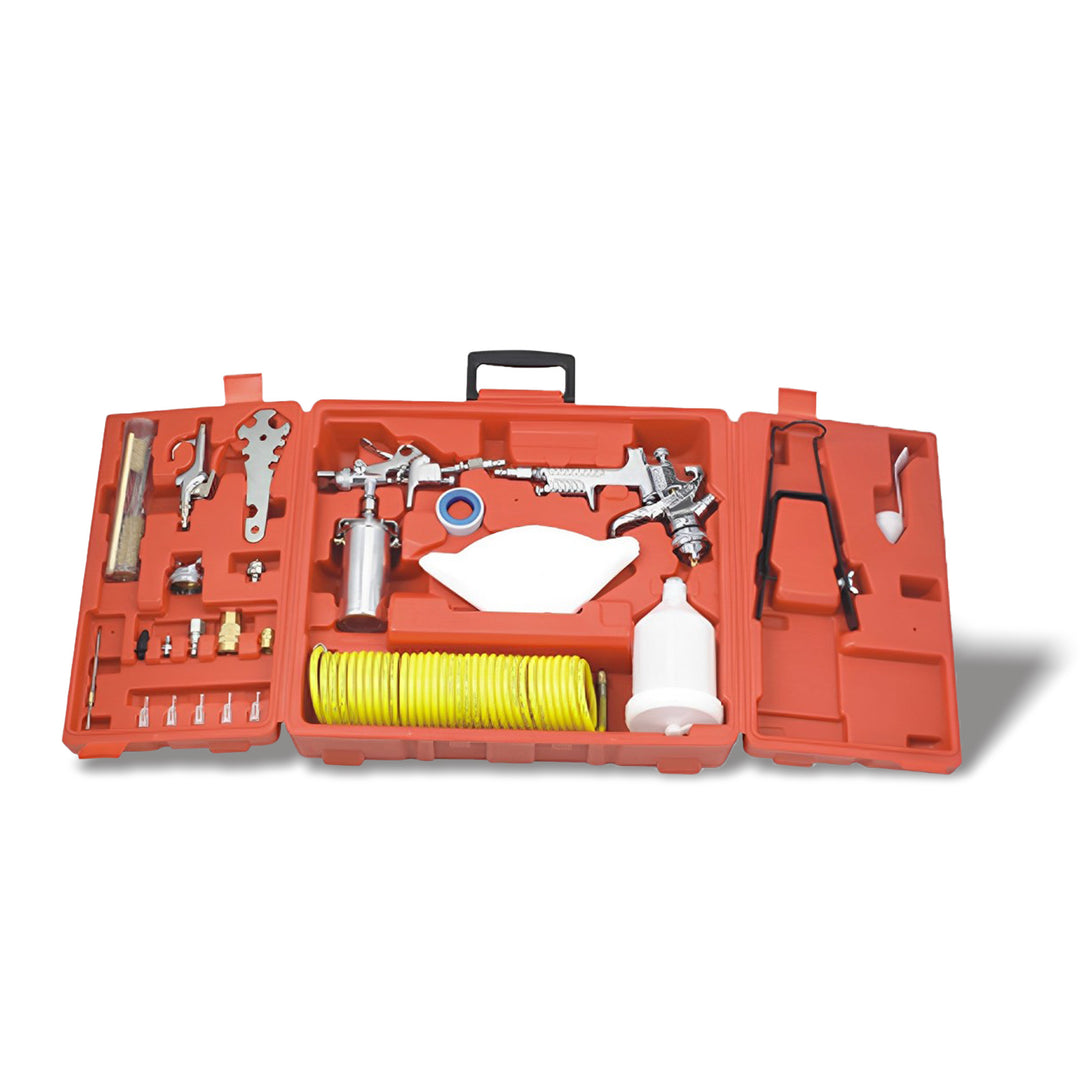 Master Mechanic Spray Gun Kit with Cleaning Brush Set and Easy Trigger Pivot