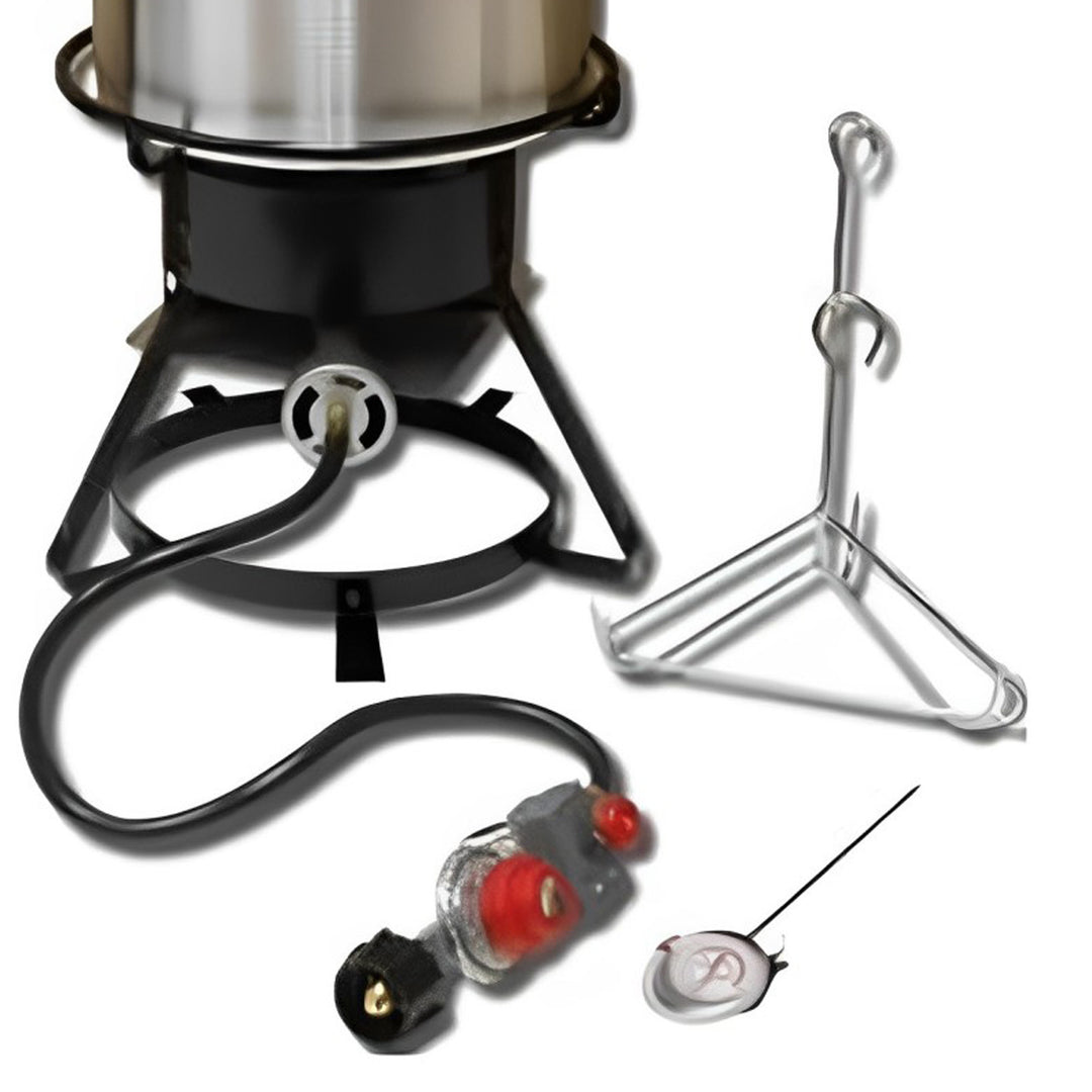 Metal-Fusion Import 29 Quart Aluminum Turkey Frying Cooker Package w/38,000 BTU - VMInnovations