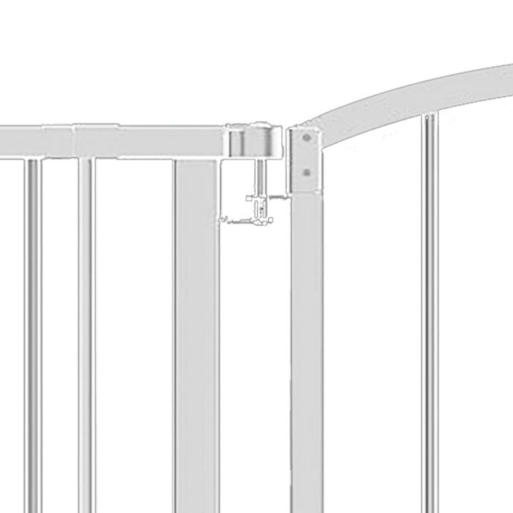 Ingenuity Deluxe Metal Extra Tall Walk Through Arch Dog Gate for Doorways, White