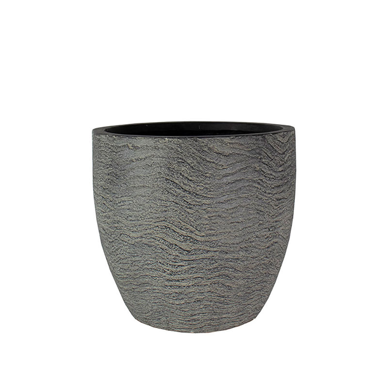 HC Companies ANP12000A39 12 Inch Aspen Indoor Outdoor Round Planter, Charcoal