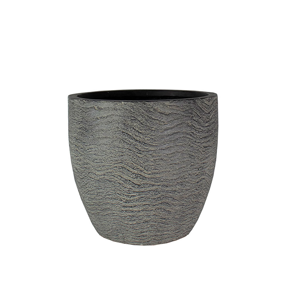 HC Companies ANP15000 15 Inch Aspen Indoor Outdoor Round Planter Pot, Charcoal