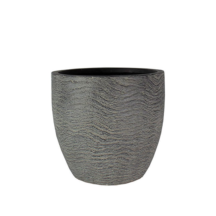 HC Companies ANP15000 15 Inch Aspen Indoor Outdoor Round Planter Pot, Charcoal