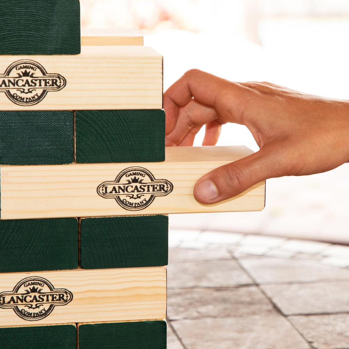 Lancaster Gaming Company Giant Wooden Tumbling Tower Game, Black & Pine (Used)