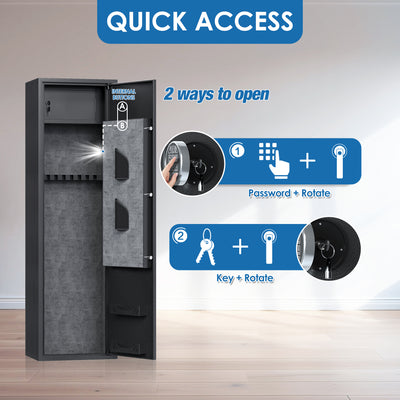 AOBABO 8-Rifle Gun Safe w/Keypad Lock, Security Long Safes Gun Cabinet (Used) - VMInnovations