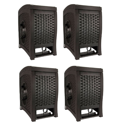 Suncast 125 Foot Wicker Reel Touch and Go Garden Hose Storage, Mocha (4 Pack)
