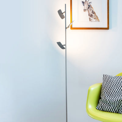 Brightech Tree LED Spotlight Bright 3 Light Floor Lamp Pole, Silver (Open Box)