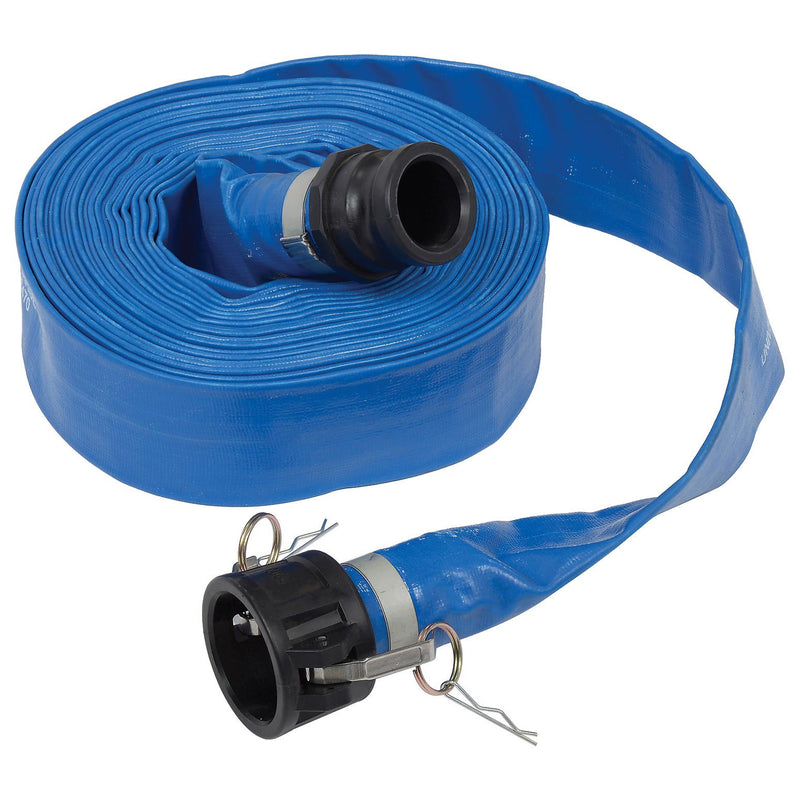 Apache PVC Lay Flat Hose 2 Inch Diameter 50 Foot Length 70 psi, Blue (Open Box)