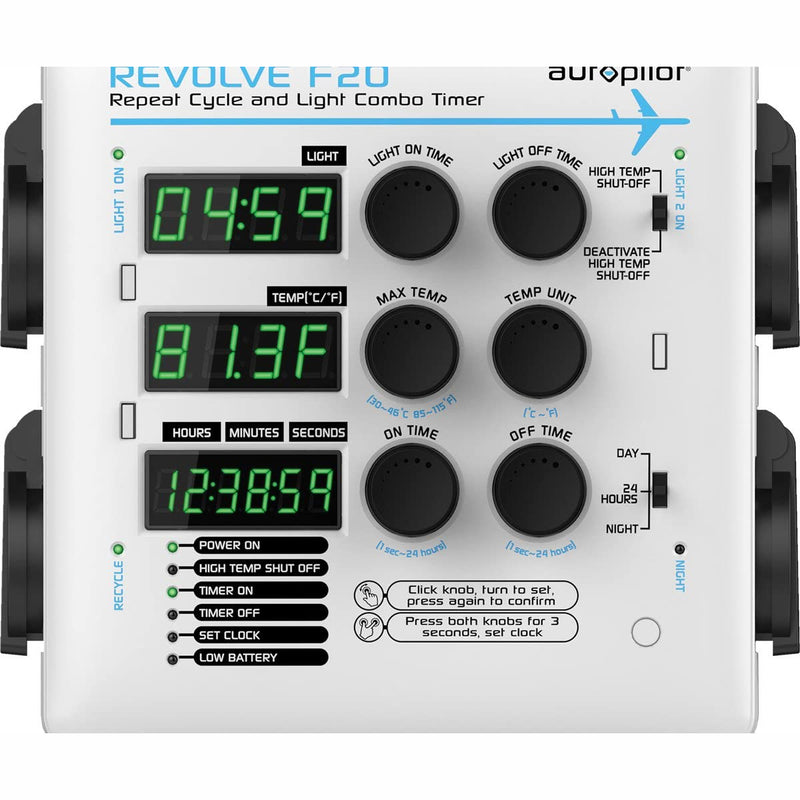 AutoPilot Revolve F20 Digital Repeat Cycle Grow Light Combo Timer (For Parts)