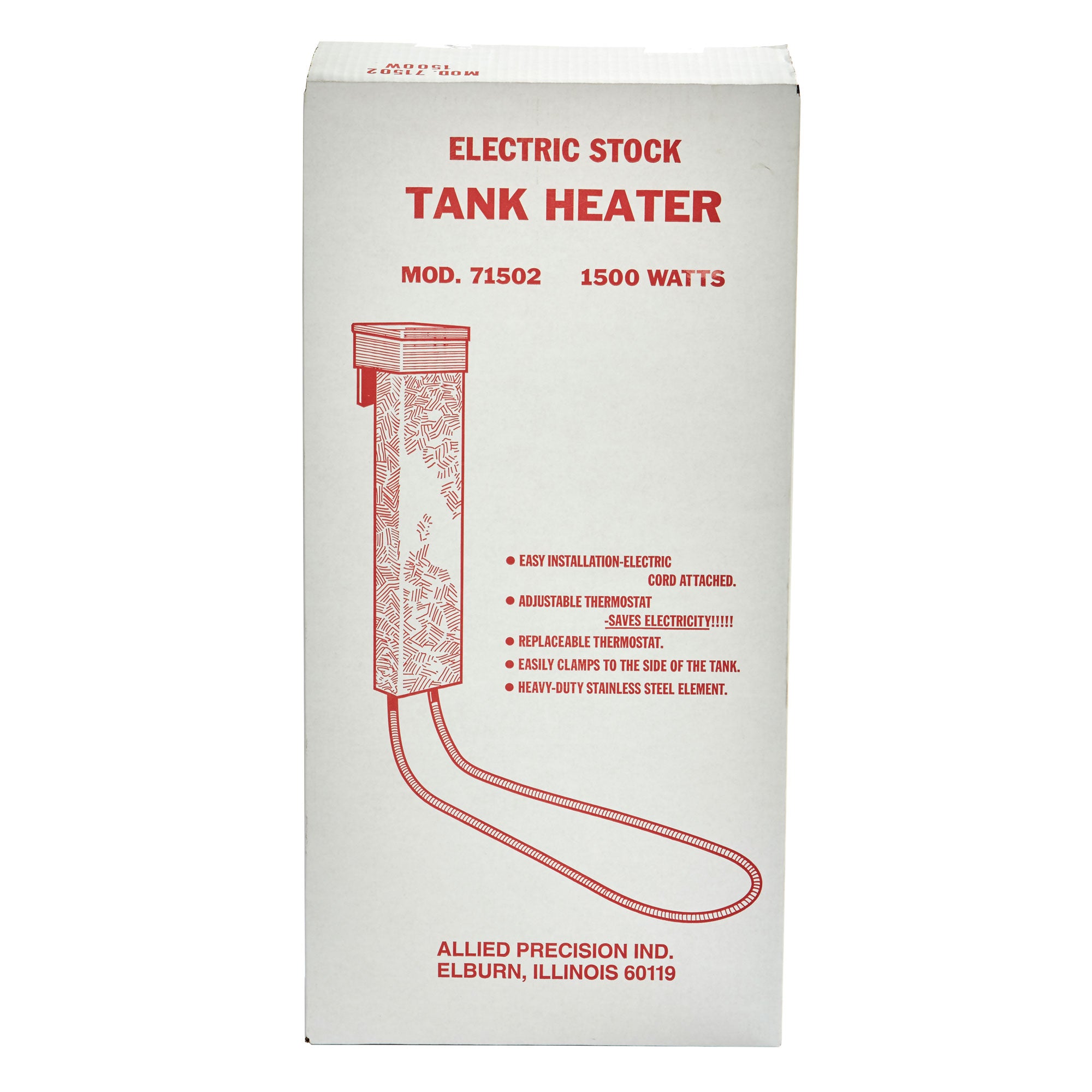 API 1500 Watt Metal Livestock Water Tankside Thermostat Deicer Heater (Open Box) - VMInnovations
