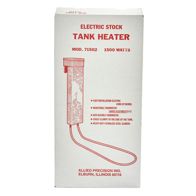 API 71502 1500 Watt Metal Livestock Water Tank Tankside Thermostat Deicer Heater - VMInnovations