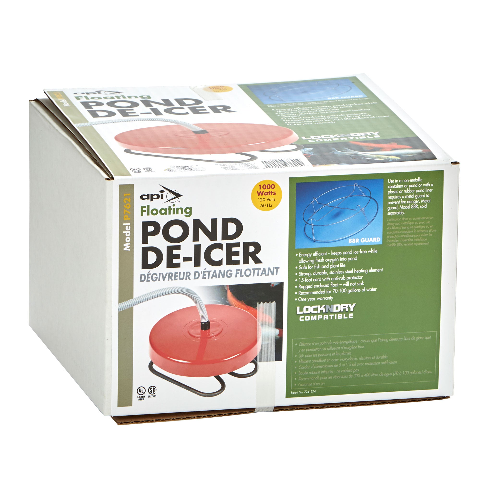 API P7621 1000 Watt Thermostatic Winter Floating Pond Water Deicer Heater - VMInnovations