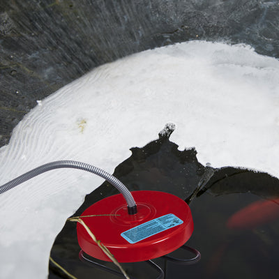 API 1000 Watt Thermostatic Winter Floating Stock Tank Deicer and Heater, Red - VMInnovations