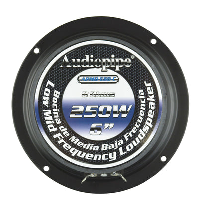 Audiopipe 250 Watt 6" Low/Mid Frequency Car Stereo Loudspeaker Speaker(Open Box)