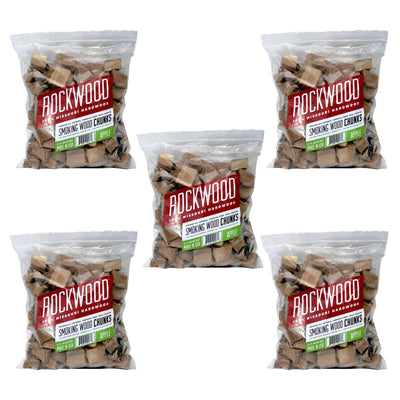 Rockwood Missouri 3-5lb Hardwood Low & Slow Smoking Wood Chunks, Apple (5 Pack)