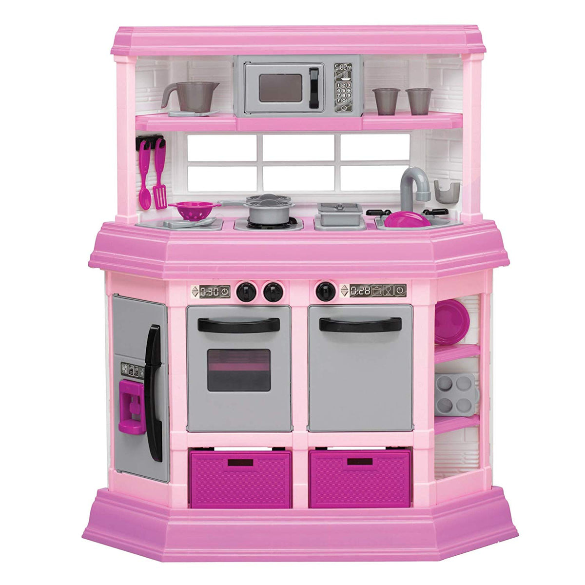American Plastic Toys Kids Pink First Custom Kitchen Role Play Toy Set (Used)